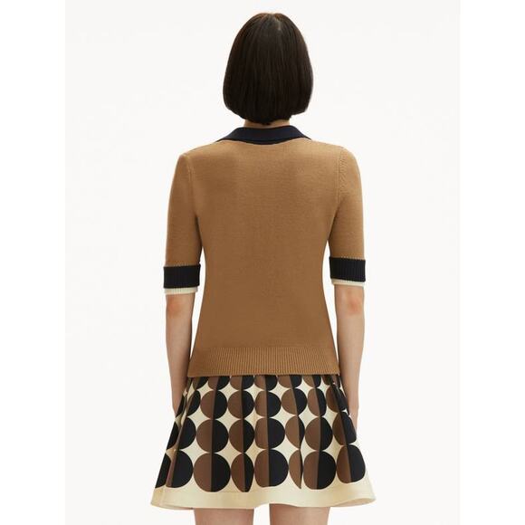 *** Sild Not Available ***RENTA Short Sleeve Color Block Pullover Top in Walnut - Picture 4 of 6